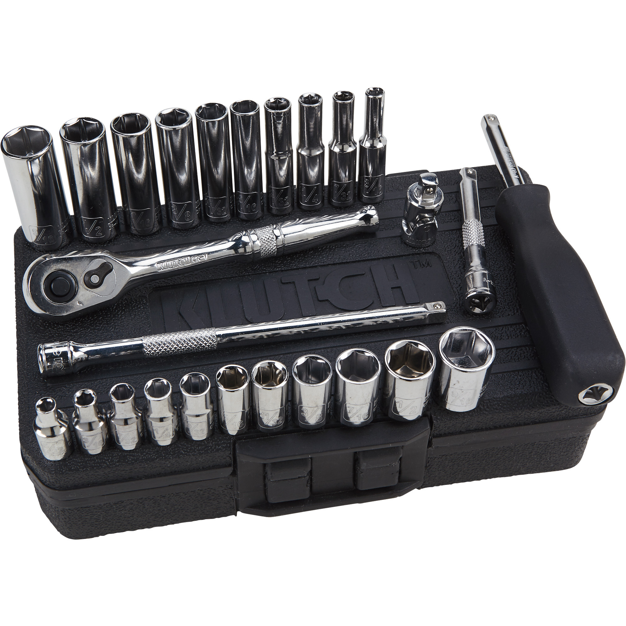 Klutch 1 4in Drive Socket Set 26 Pc SAE Northern Tool